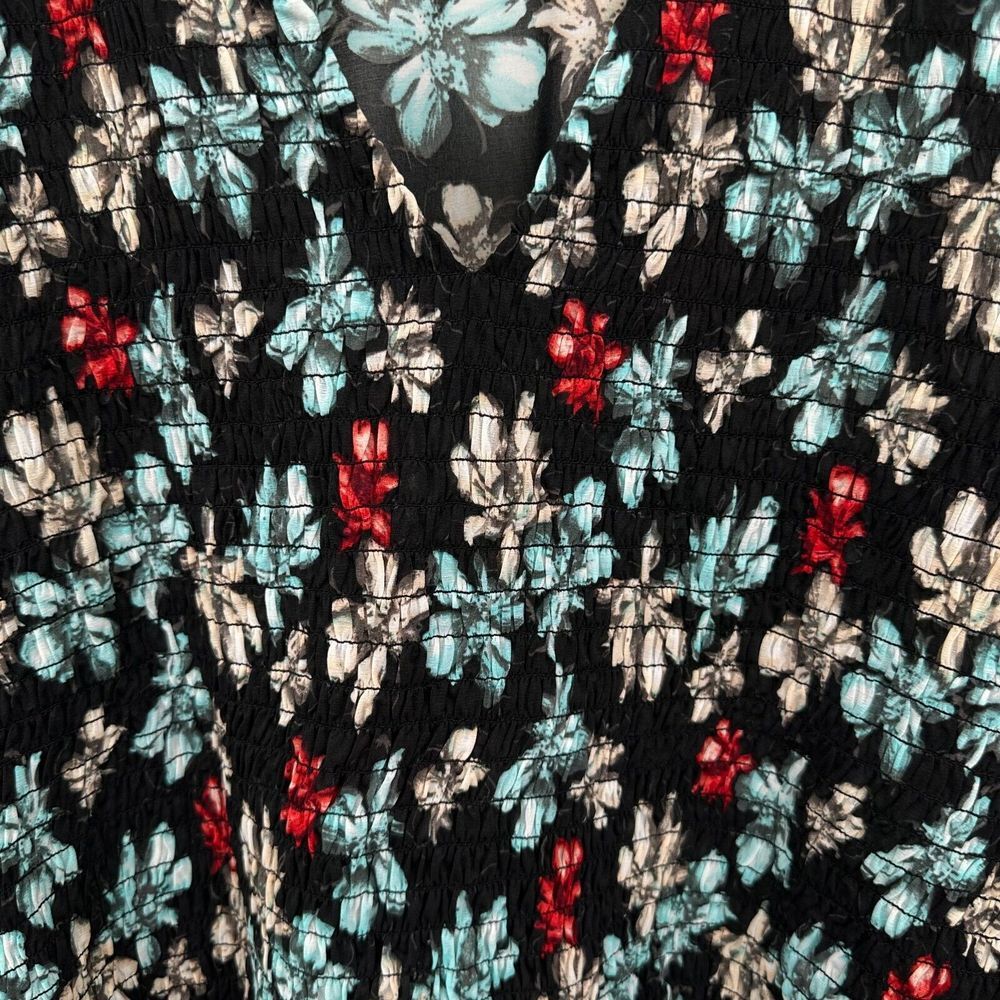 Lane Bryant Tunic Top Shirt Blouse Size 22‎ 24 Sheer Floral Smocked Stretch New - Picture 5 of 12